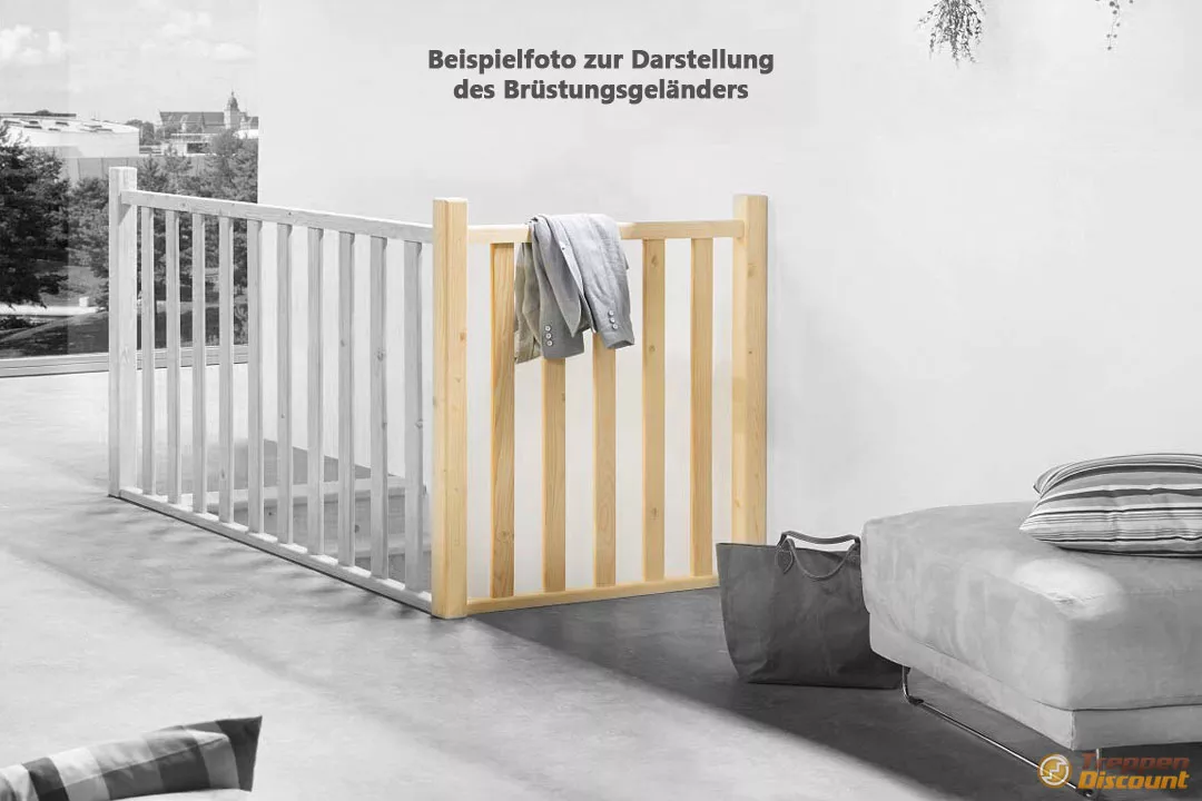 Holzsäulen Brüstungsgeländer in Fichte für die Massivholztreppe Savoy (100 cm Set)